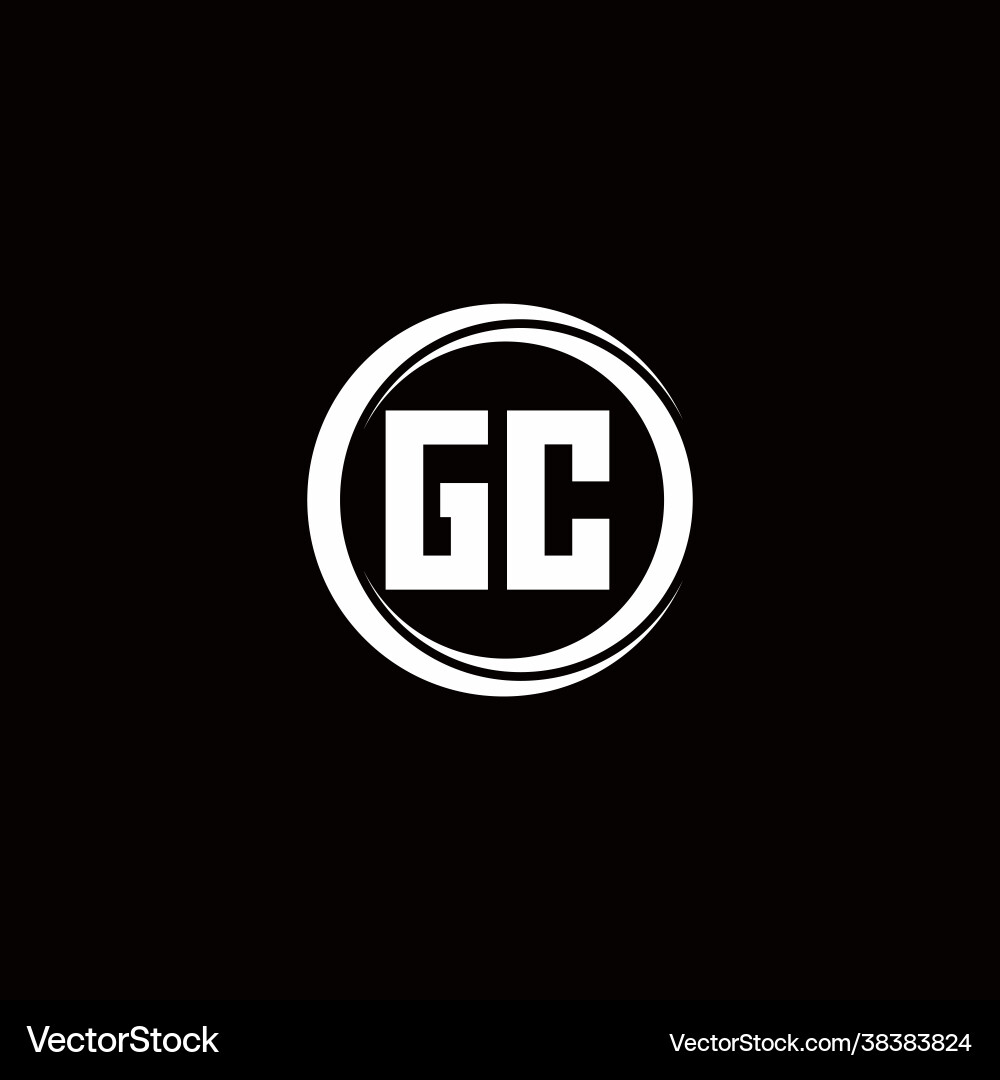 Gc logo initial letter monogram with circle slice Vector Image