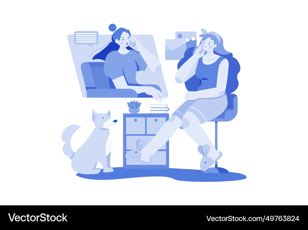 Girls talking on the phone with friends Girls talking on the phone with friends vector image