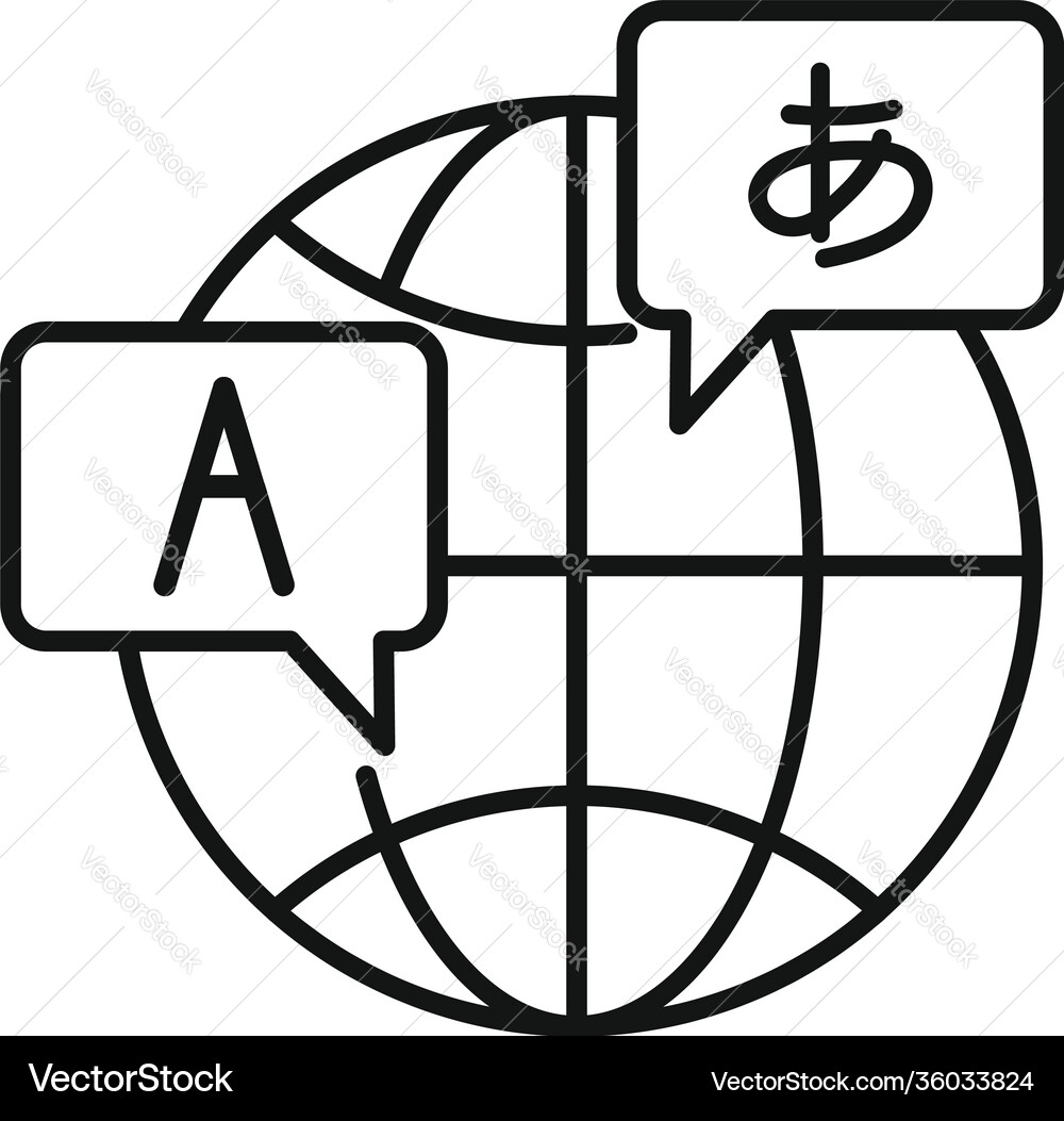 Global foreign language icon outline style Global foreign language icon outline style Vector Image