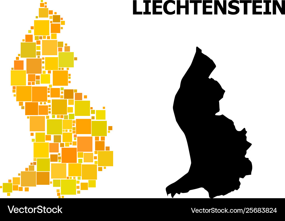 Golden square pattern map liechtenstein Vector Image