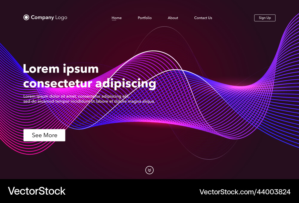 Landing page abstract background website template Landing page abstract background website template vector image