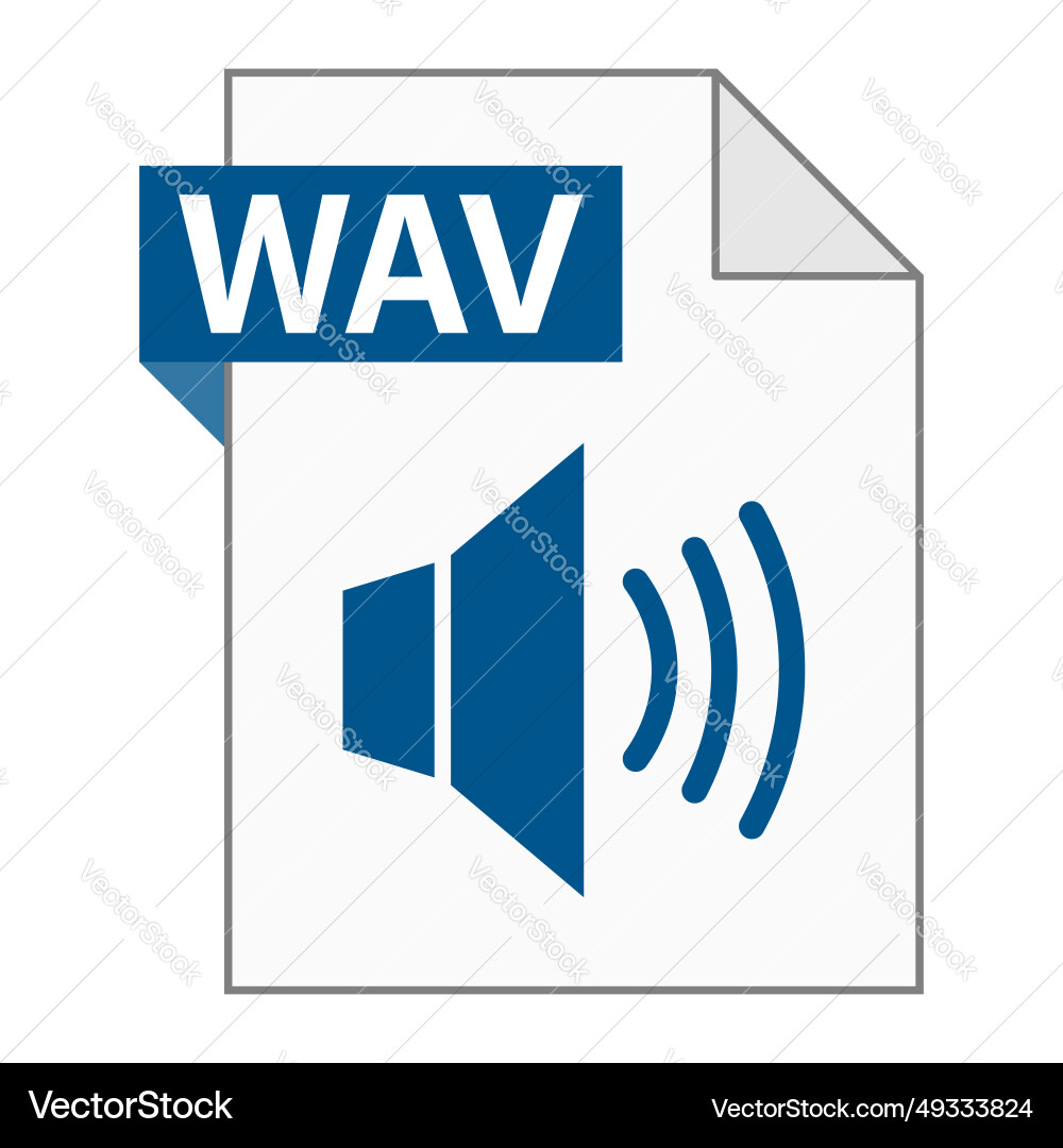 Modern flat design of wav file icon for web vector image