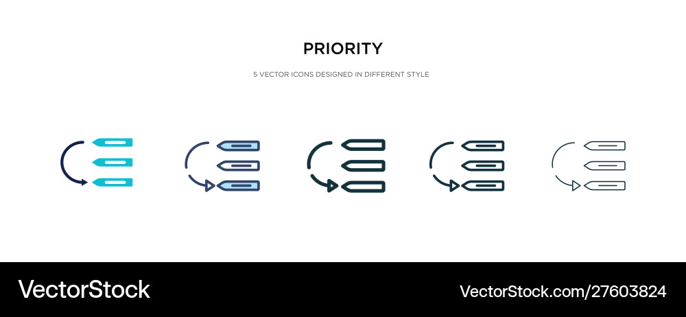 Priority icon in different style two colored Priority icon in different style two colored vector image