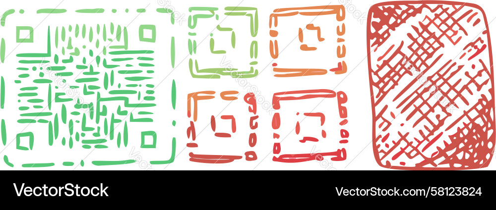 QR Code Pattern Set - Tech & Modern Vector Image
