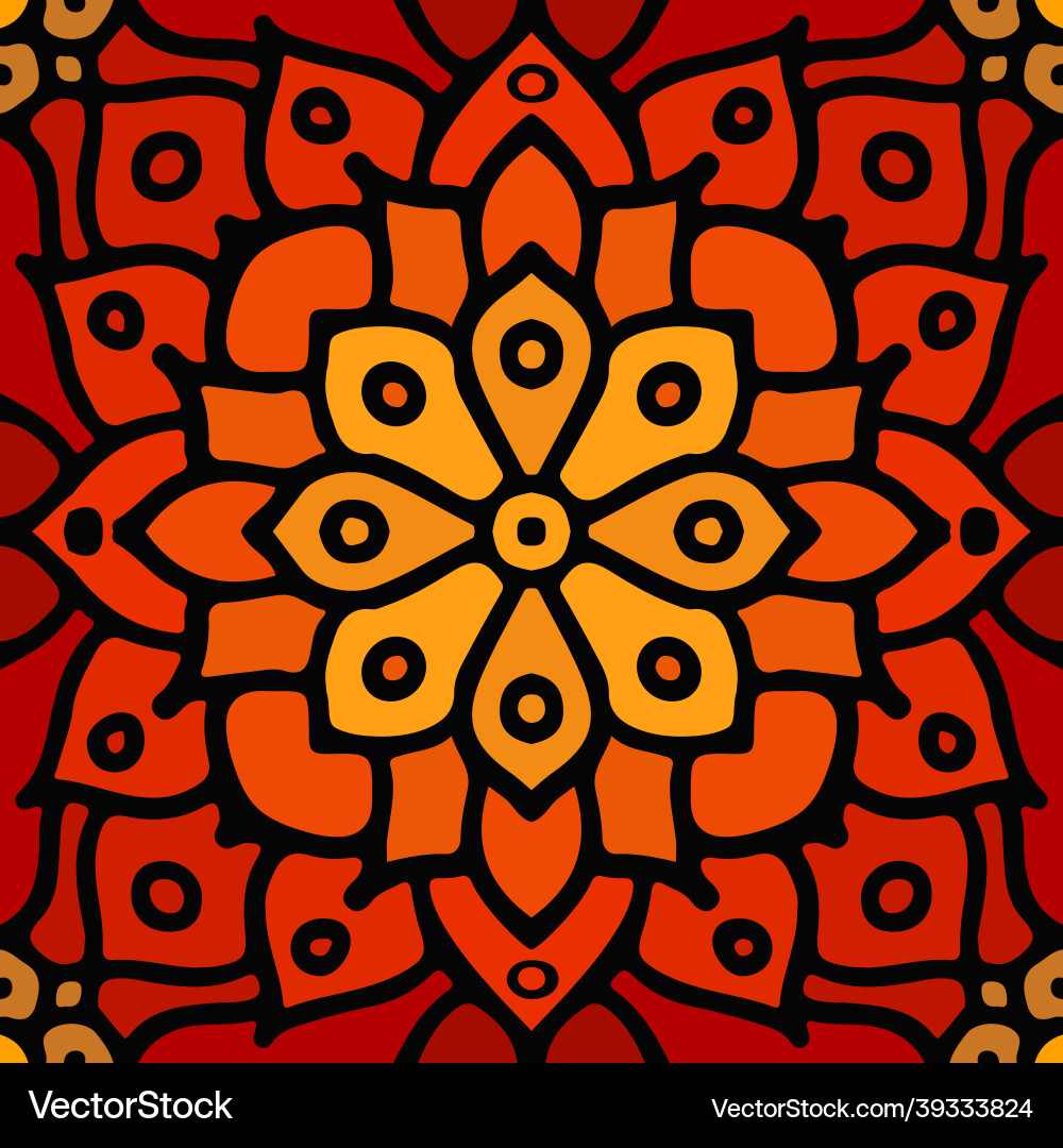 Red abstract seamless mosaic ornament orange Red abstract seamless mosaic ornament orange vector image