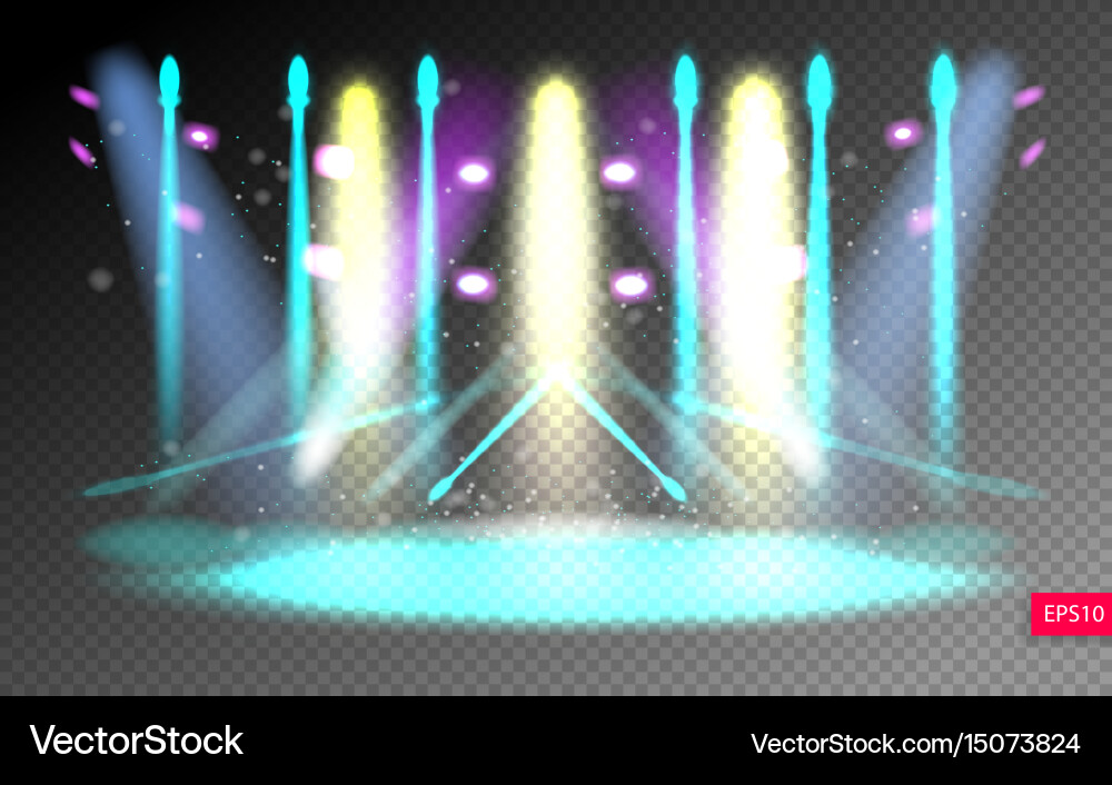 Scene illumination show on transparency background Vector Image