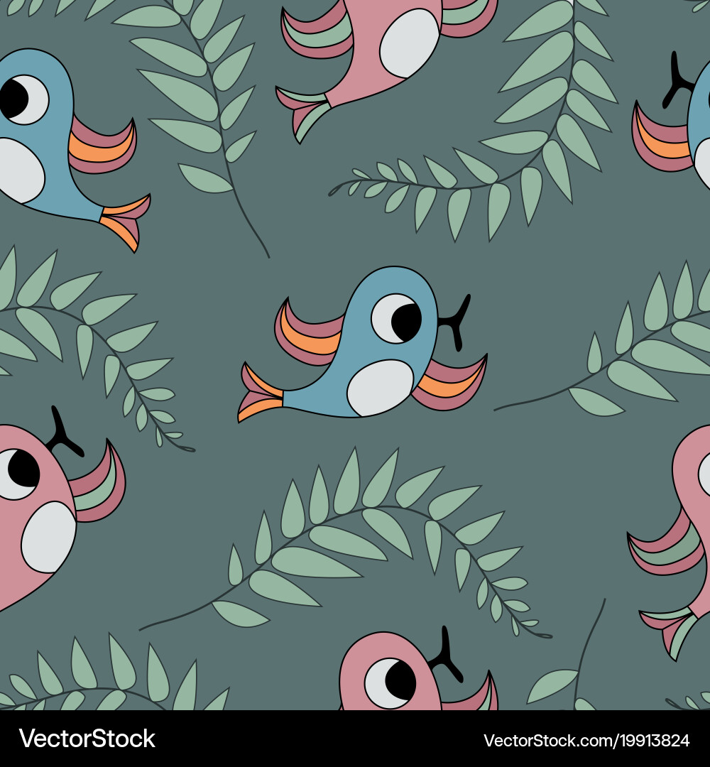 Seamless pattern with hummingbird Vector Image