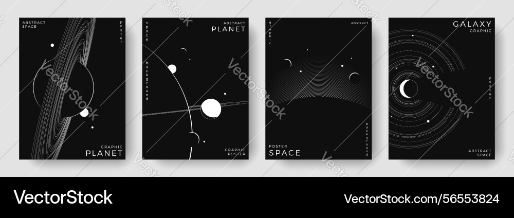 Set of abstract space astronomy backgrounds Set of abstract space astronomy backgrounds vector image