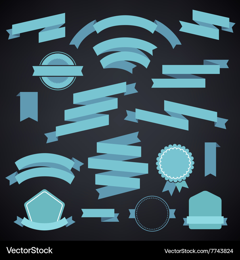Set of colorful empty retro ribbons Vector Image