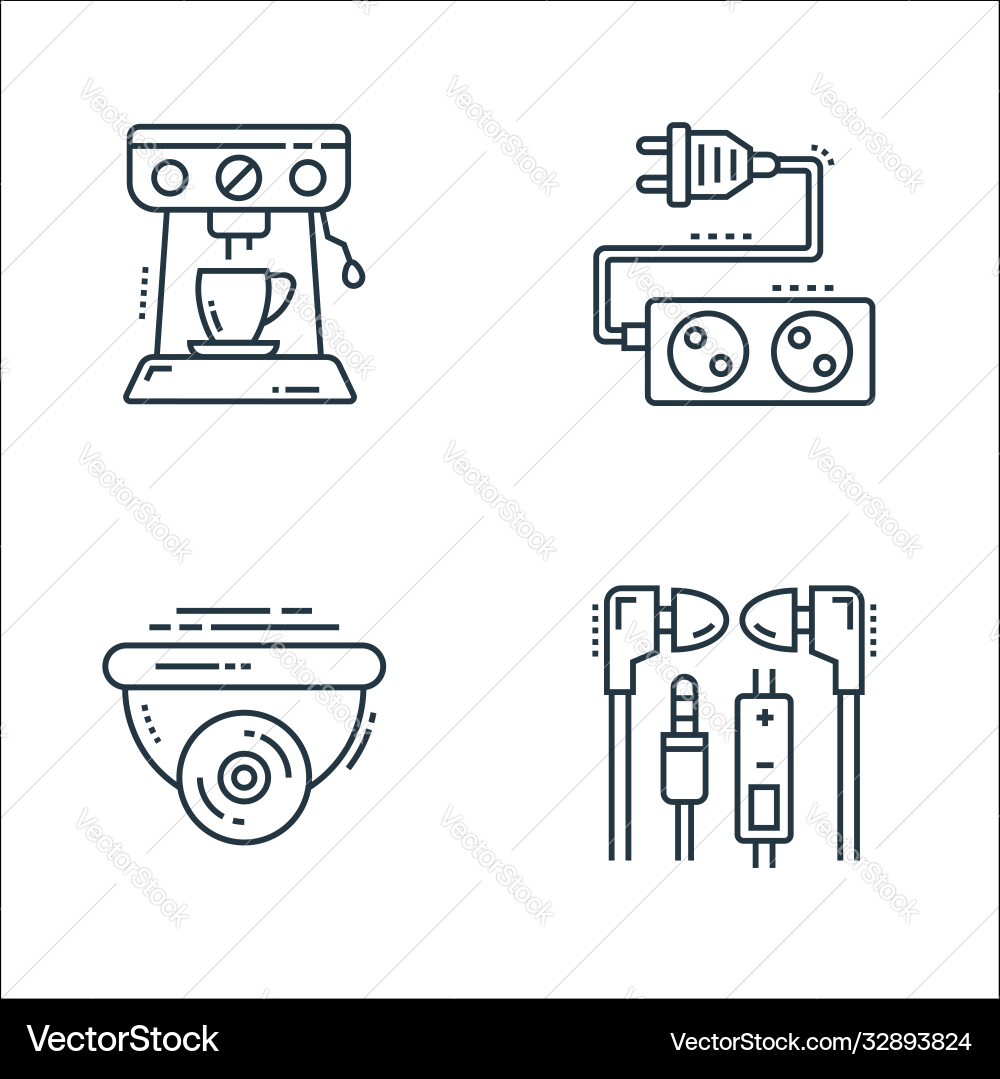 Technology devices line icons linear set quality Technology devices line icons linear set quality vector image