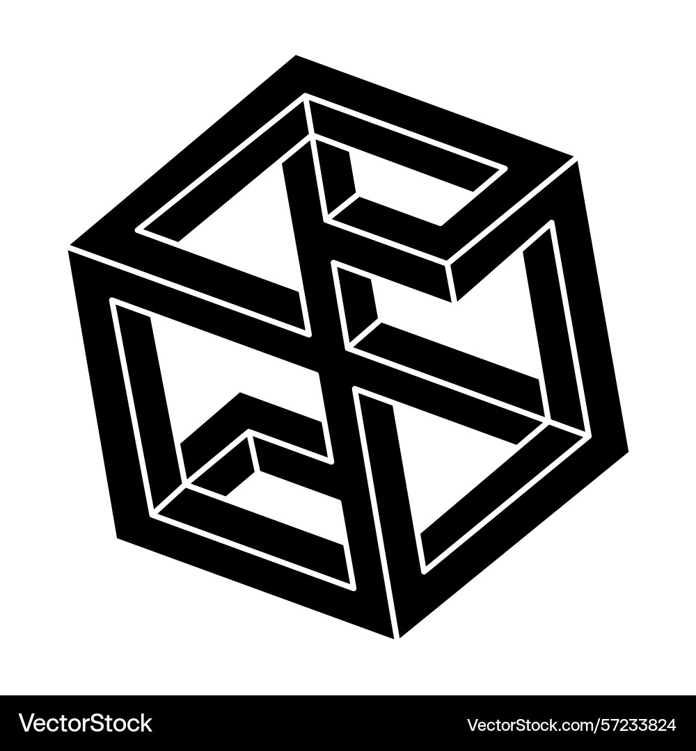 Unreal geometric figure impossible shape web Unreal geometric figure impossible shape web Vector Image