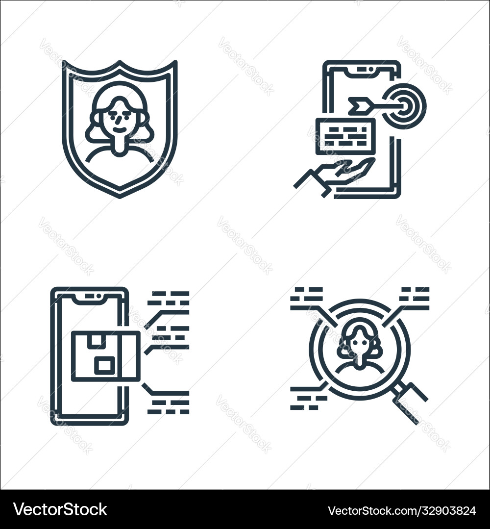 User experience line icons linear set quality User experience line icons linear set quality vector image