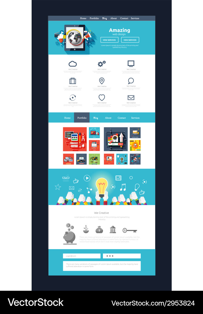 Website page template web design Vector Image