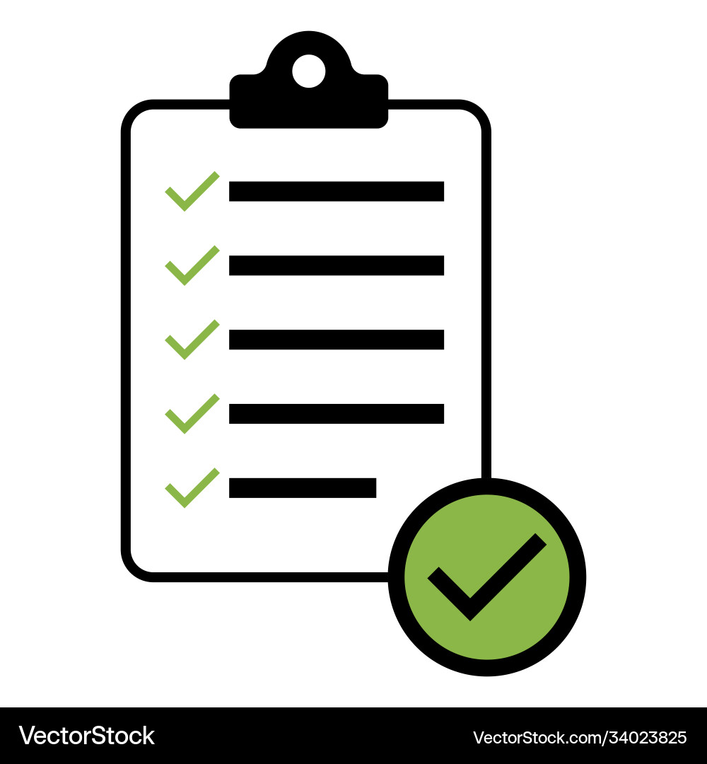 Check list checklist flat web icon isolated Vector Image