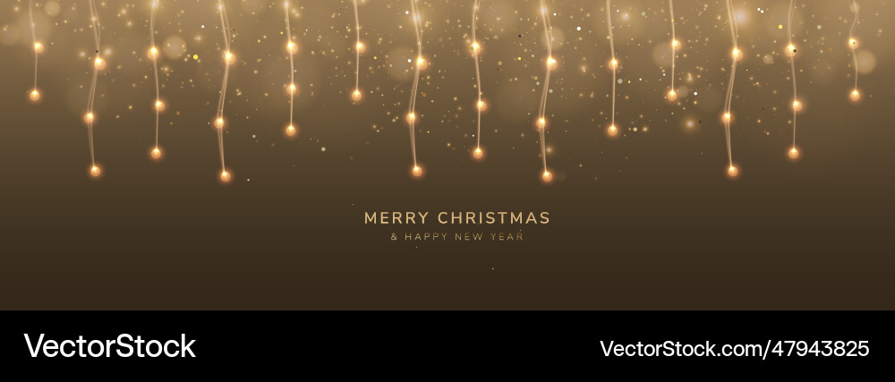 Christmas background with glowing lights vector image