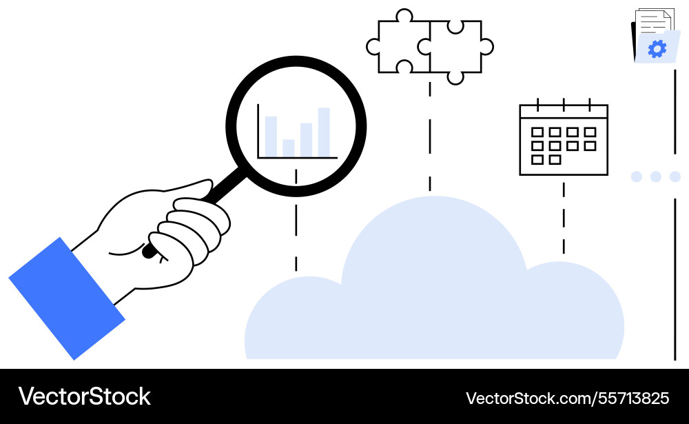 Data analysis and cloud integration with tools Data analysis and cloud integration with tools vector image