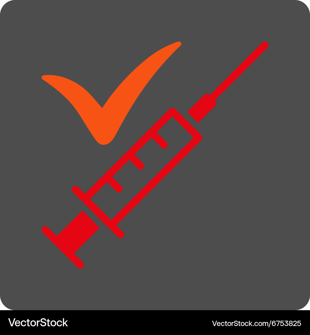 Done vaccination rounded square button Vector Image