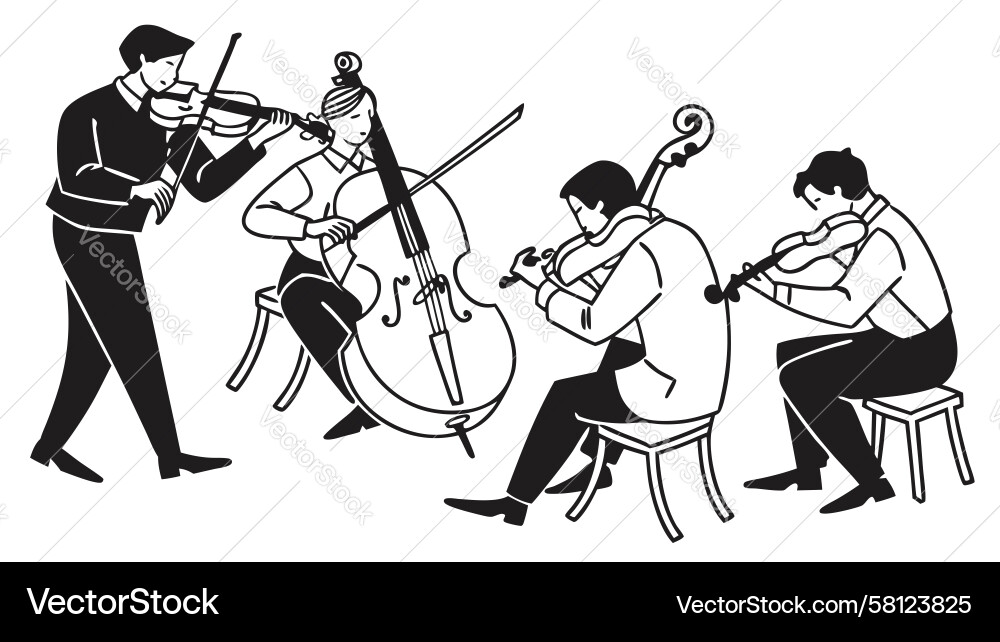 Elegant String Ensemble Performance Vector Image