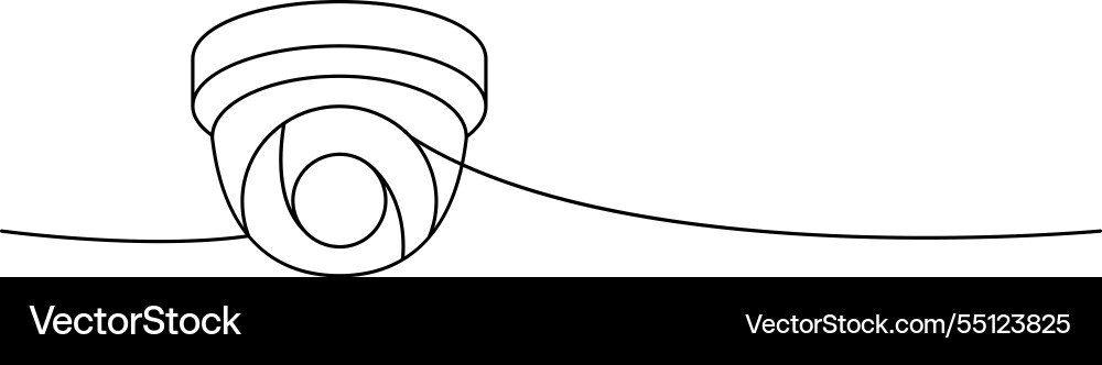 External home camera one line continuous drawing External home camera one line continuous drawing Vector Image