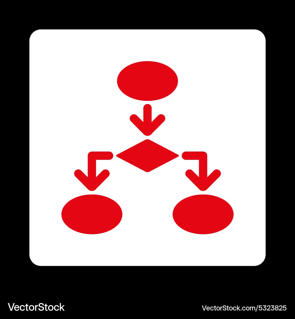 Flowchart icon from commerce buttons overcolor set vector image