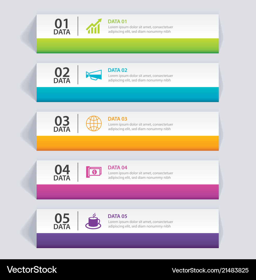 Horizontal Paper Index Tabs vector image