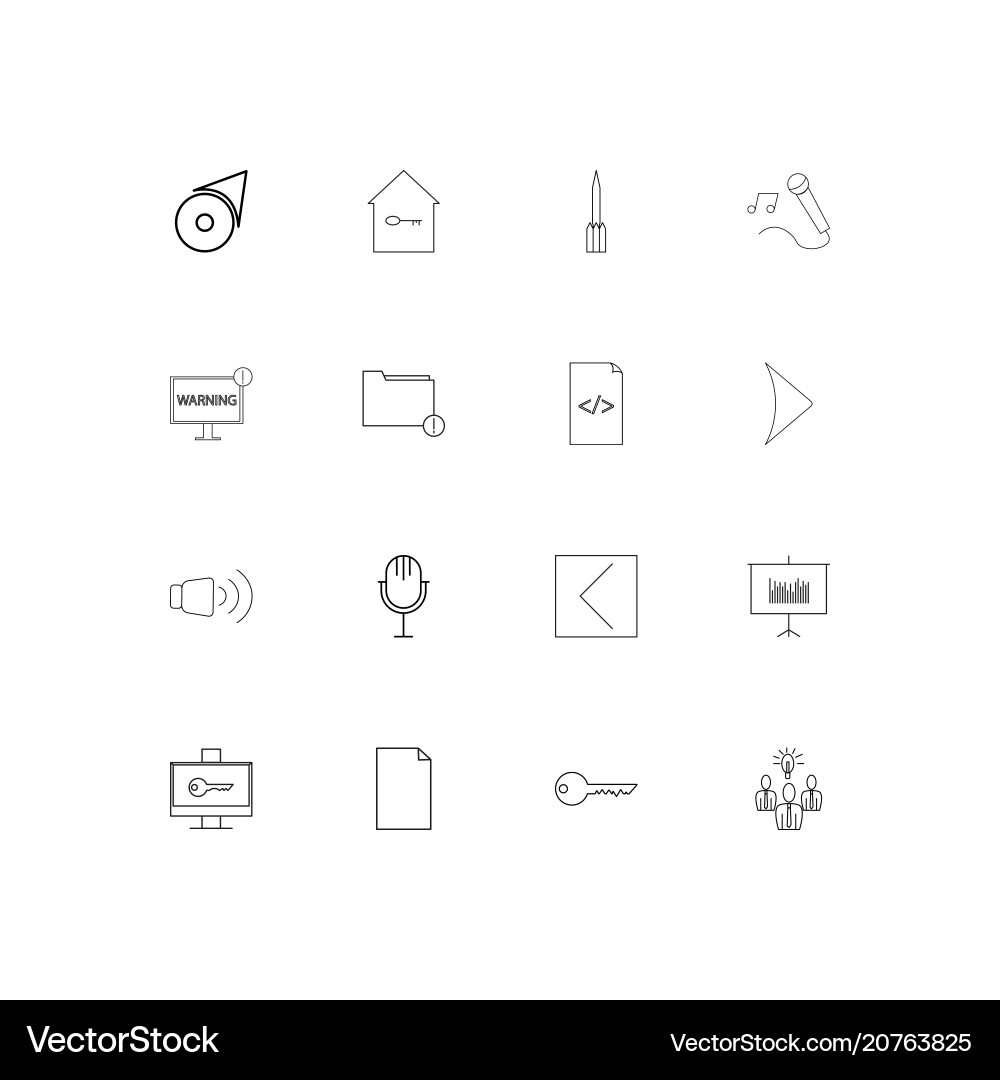 Internet of things linear thin icons set outlined vector image