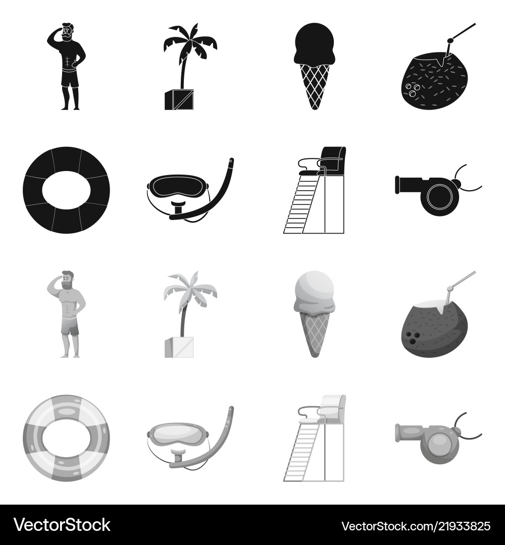 Isolated object of pool and swimming symbol Isolated object of pool and swimming symbol vector image