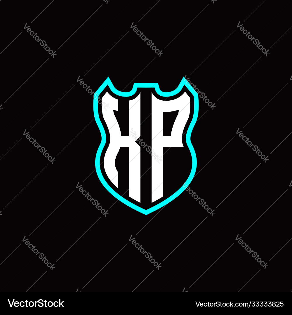 K p initial logo design with shield shape K p initial logo design with shield shape vector image