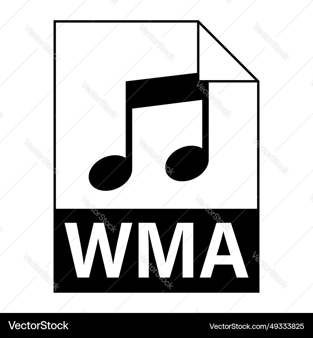 Modern flat design of wma file icon for web Modern flat design of wma file icon for web vector image