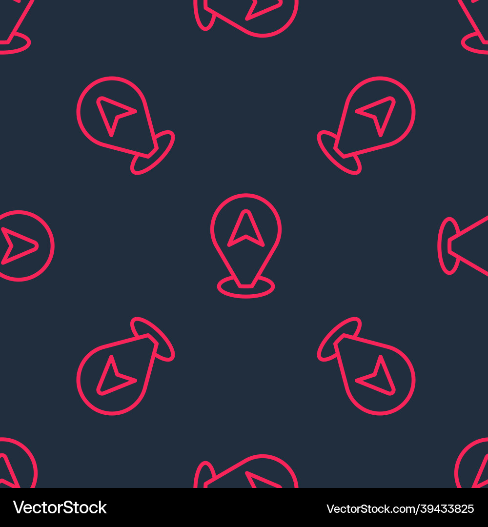 Red line map pointer with taxi car icon isolated Red line map pointer with taxi car icon isolated vector image