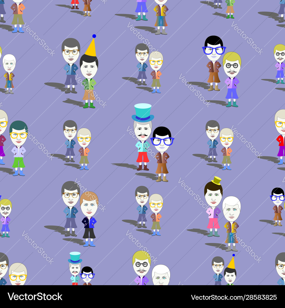 Seamless pattern without a mask many standing vector image