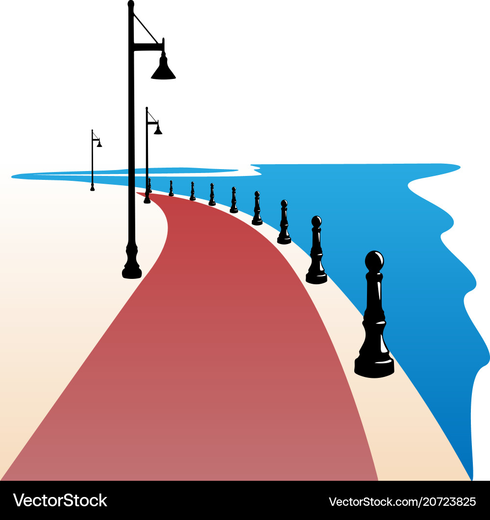 Seaside boardwalk Seaside boardwalk vector image