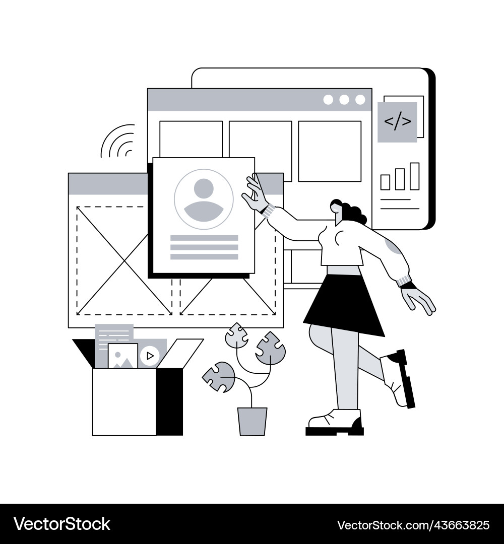 Web application design abstract concept Vector Image