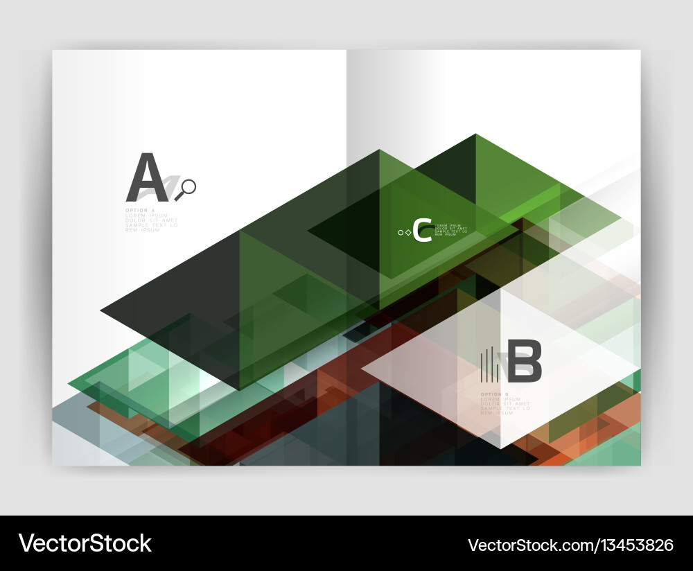 Abstract background with color triangles annual Vector Image