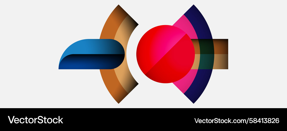 Abstract design features colorful overlapping Vector Image