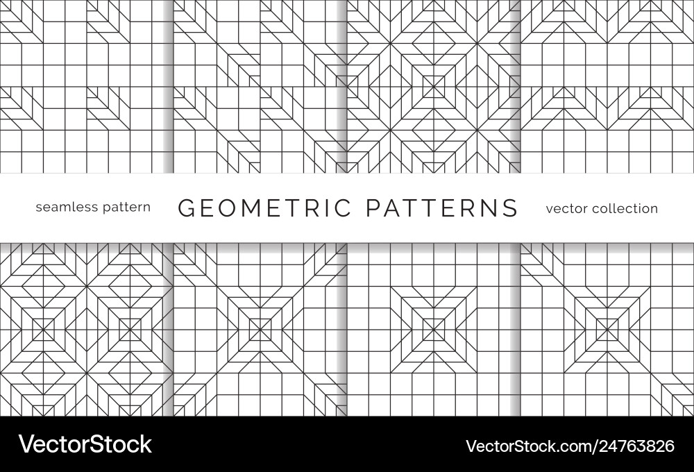 Abstract geometric seamless patterns Abstract geometric seamless patterns vector image