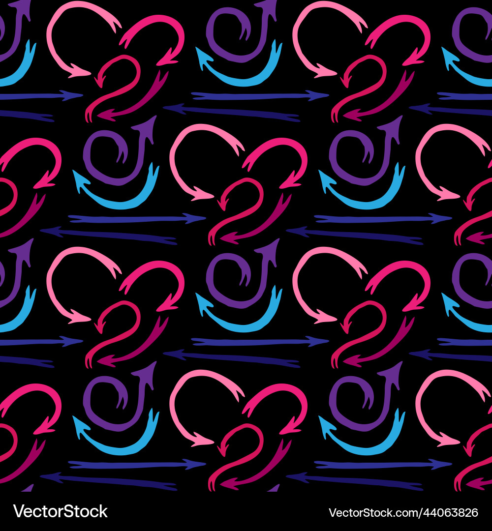 Arrows seamless pattern on black background Arrows seamless pattern on black background vector image