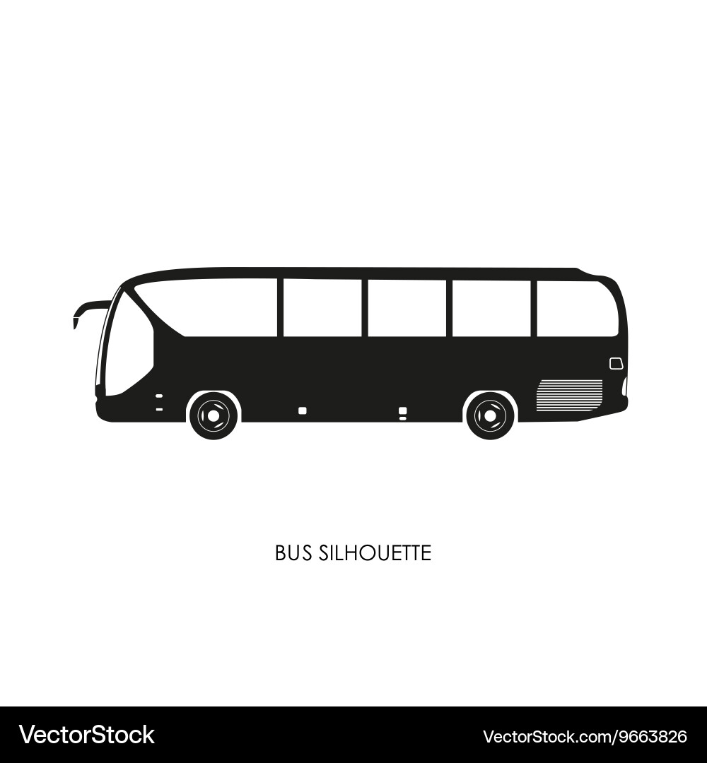 Bus Silhouette on White Background Vector Image