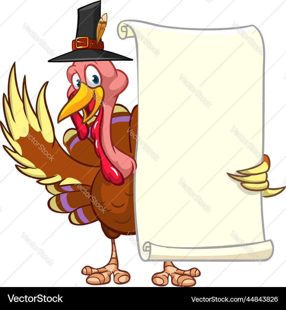 Cartoon happy cute thanksgiving turkey bird Cartoon happy cute thanksgiving turkey bird vector image