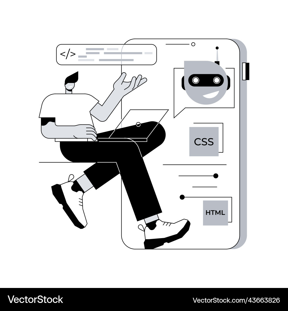 Chatbot app development abstract concept Chatbot app development abstract concept vector image