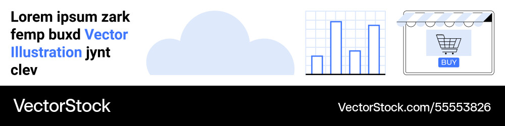 Cloud storage with analytics data and e-commerce Cloud storage with analytics data and e-commerce Vector Image