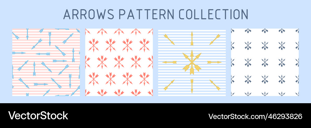 Collection of patterns with arrows fly Collection of patterns with arrows fly vector image