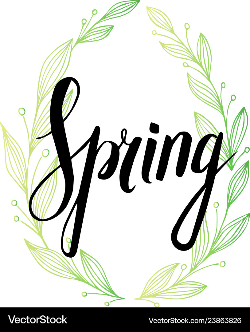 Frühlingswort mit floralen Elementen Frühlingswort mit floralen Elementen vektorbild