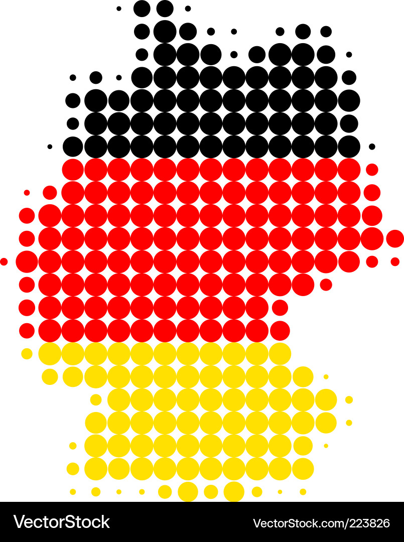 Germany Flag and Map Vector Image