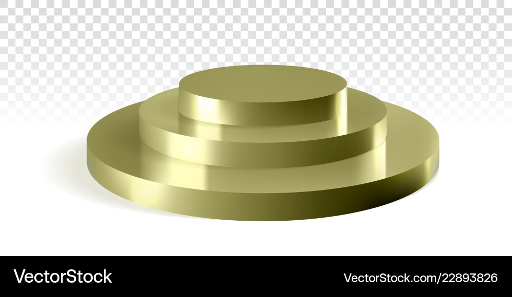 Golden podium drei runde schritte 3d mockup Golden podium drei runde schritte 3d mockup vektorbild