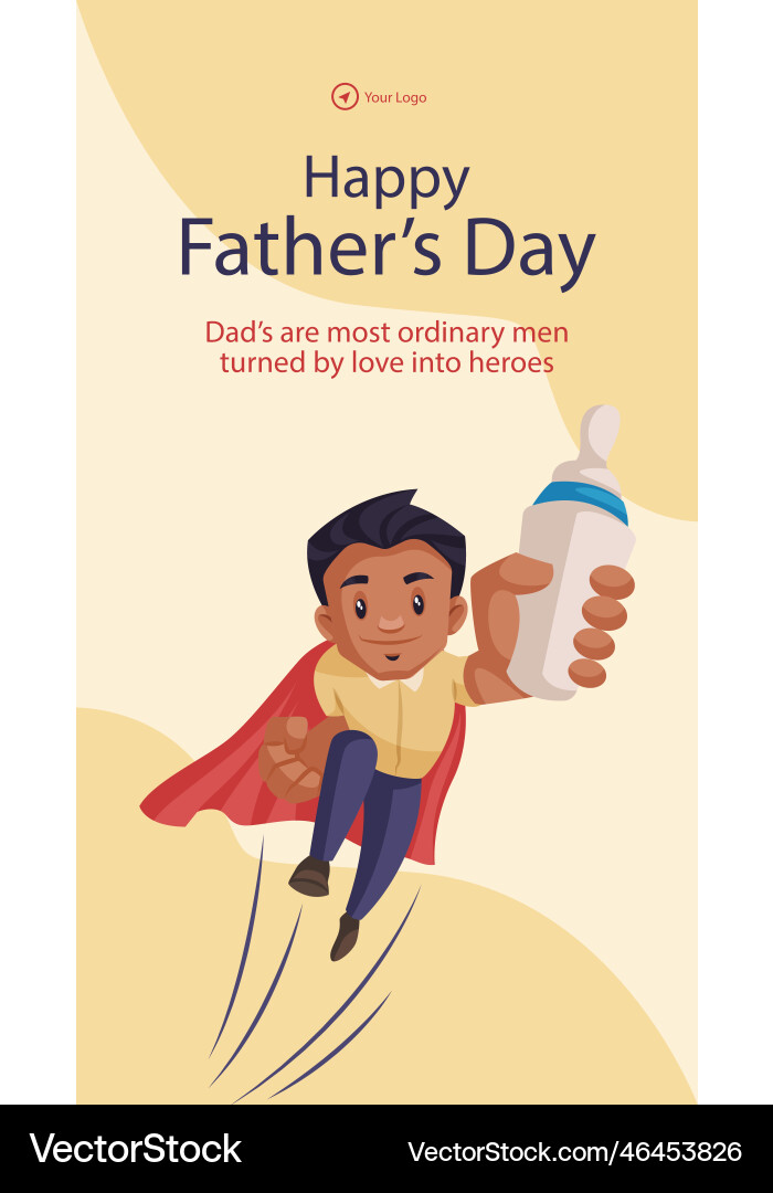 Happy fathers day portrait template Royalty Free Vector