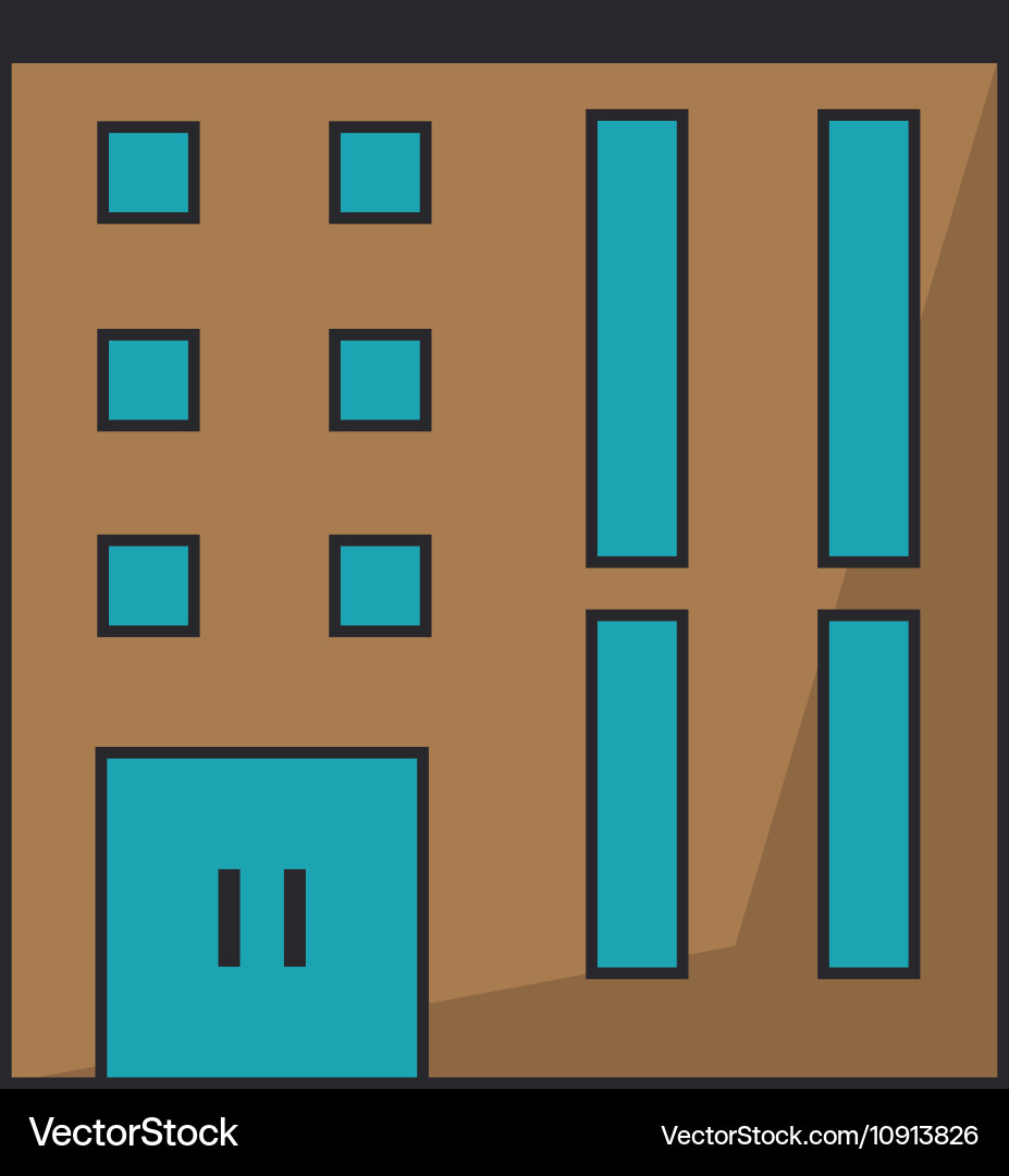 Isolated building with windows design vector image