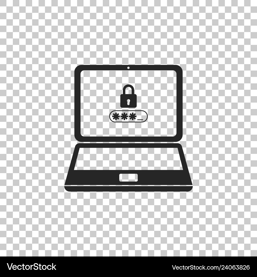 Laptop with lock and password form page on screen Laptop with lock and password form page on screen vector image