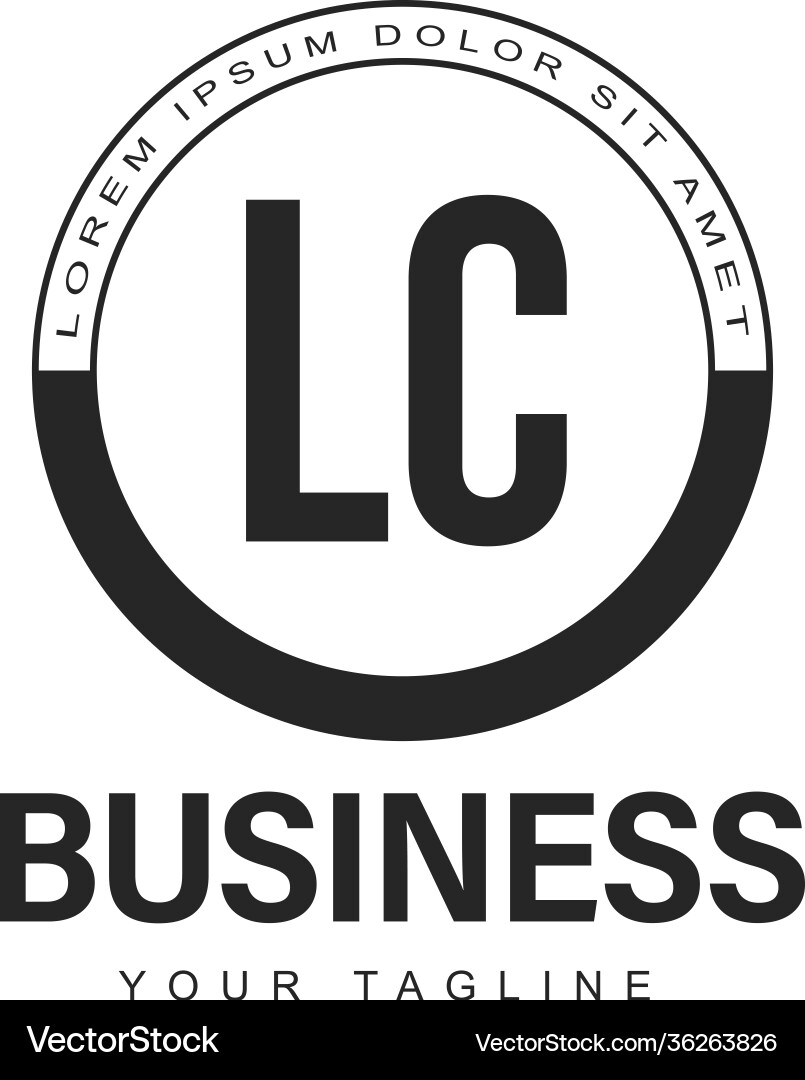 Lc initial a logo design with abstract style Lc initial a logo design with abstract style vector image