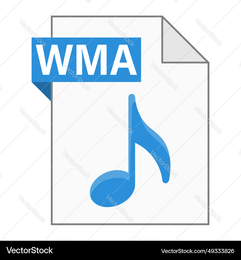 Modern flat design of wma file icon for web Modern flat design of wma file icon for web vector image